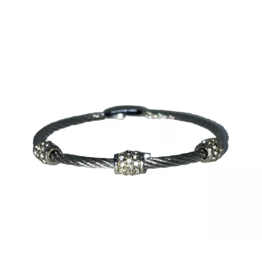 925 Sterling Silver Barrel Bracelet Non Tarnish Made With Swarovski Crystals